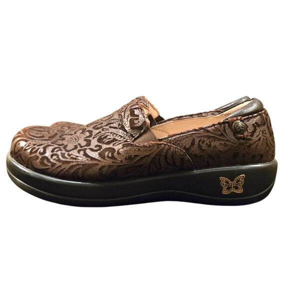 Allegria Keli Embossible Tawny Leather Shoe Brown Womens Size 5.5 - Picture 2 of 10